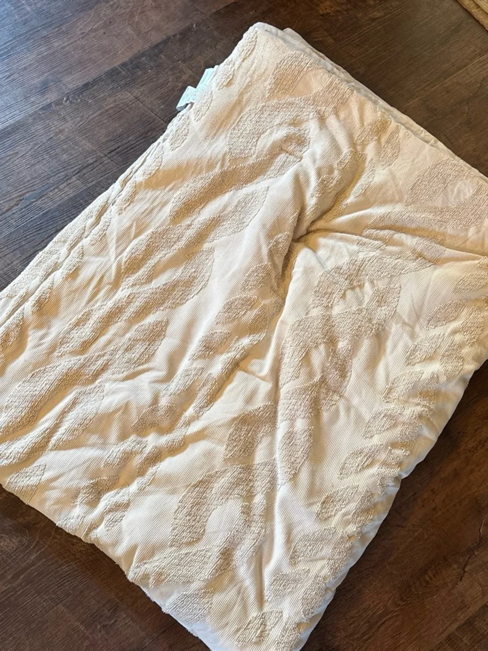 Neutral Ivory Textured Cotton comforter with pillow sham